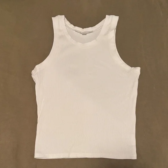 Mimz White Ribbed Tank Top - Picture 2 of 2